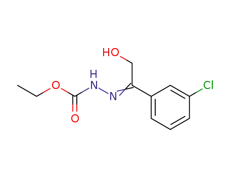 Molecular Structure of 87428-45-3 (Hydrazinecarboxylic acid, [1-(3-chlorophenyl)-2-hydroxyethylidene]-,
ethyl ester)