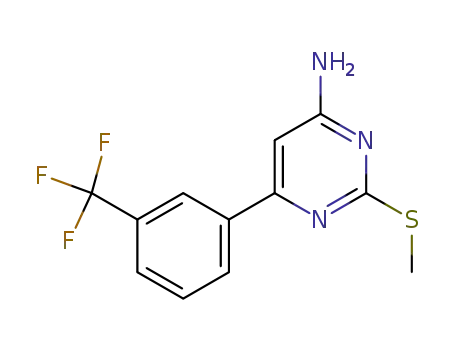Molecular Structure of 932046-86-1 (2-methylsulfanyl-6-(3-trifluoromethyl-phenyl)-pyrimidin-4-ylamine)