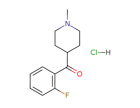 Molecular Structure of 64671-30-3 ((2-Fluorophenyl)(1-Methyl-4-piperidinyl)-Methanone Hydrochloride)