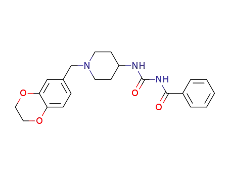 Molecular Structure of 103175-32-2 (3-Benzoyl-1-[1-(1,4-benzodioxan-6-ylmethyl)piperid-4-yl]-urea)