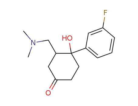 Molecular Structure of 876932-36-4 (3-dimethylaminomethyl-4-(3-fluorophenyl)-4-hydroxy-cyclohexanone)