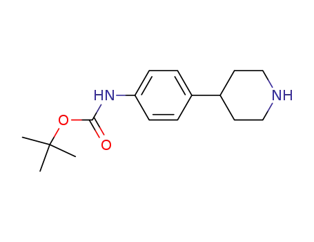 Molecular Structure of 887589-58-4 ((4-PIPERIDIN-4-YL-PHENYL)-CARBAMIC ACID TERT-BUTYL ESTER)