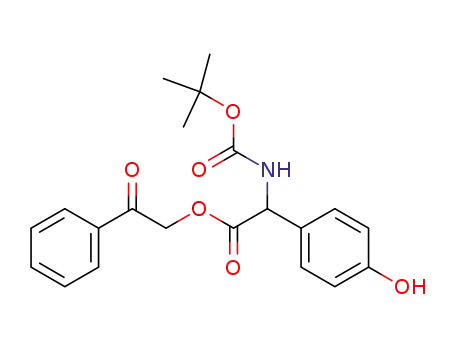 Molecular Structure of 63856-23-5 (N-tert-butoxycarbonyl-2-(4-hydroxyphenyl)-glycine phenacyl ester)