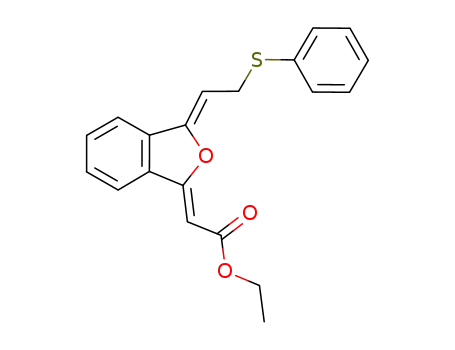 Molecular Structure of 1040283-43-9 (ethyl (Z)-2-{(Z)-3-[2-(phenylsulfanyl)ethylidene]isobenzofuran-1(3H)-ylidene}acetate)