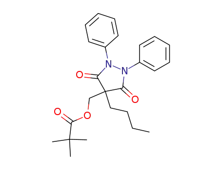 Propanoic acid, 2,2-dimethyl-,
(4-butyl-3,5-dioxo-1,2-diphenyl-4-pyrazolidinyl)methyl ester