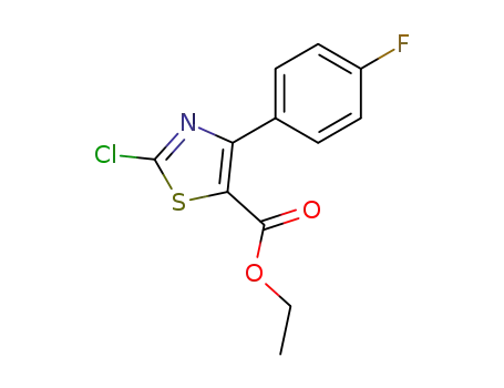 Molecular Structure of 74476-51-0 (2-CHLORO-4-(4-FLUOROPHENYL)-5-THIAZOLECARBOXYLIC ACID ETHYL ESTER)