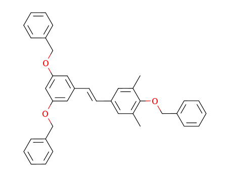 Molecular Structure of 1006685-31-9 ((E)-2-(benzyloxy)-5-[3,5-bis(benzyloxy)styryl]-1,3-dimethylbenzene)