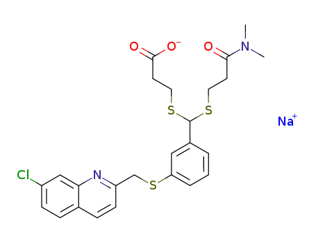 sodium 5-<3-<<(7-chloro-2-quinolinyl)methyl>thio>phenyl>-8-oxo-8-(dimethylamino)-4,6-dithiaoctanoate
