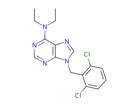 Molecular Structure of 70091-28-0 (9H-Purin-6-amine, 9-[(2,6-dichlorophenyl)methyl]-N,N-diethyl-)