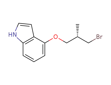 Molecular Structure of 847990-74-3 (1H-Indole, 4-[(2S)-3-bromo-2-methylpropoxy]-)
