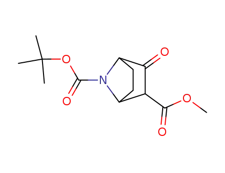 Molecular Structure of 910332-68-2 (7-Azabicyclo[2.2.1]heptane-2,7-dicarboxylic acid, 3-oxo-, 7-(1,1-dimethylethyl) 2-methyl ester)