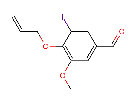 Molecular Structure of 106331-79-7 (Benzaldehyde, 3-iodo-5-methoxy-4-(2-propenyloxy)-)