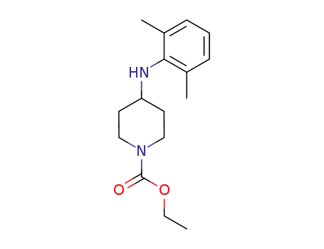 Molecular Structure of 63260-51-5 (1-Piperidinecarboxylic acid, 4-[(2,6-dimethylphenyl)amino]-, ethyl ester)