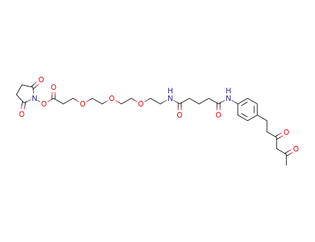 Molecular Structure of 782475-29-0 (4,7,10-Trioxa-13-azaoctadecanoic acid, 18-[[4-(3,5-dioxohexyl)phenyl]amino]-14,18-dioxo-, 2,5-dioxo-1-pyrrolidinyl ester)
