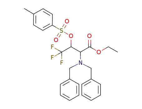 Molecular Structure of 1126530-80-0 ((2S,3S)-Ethyl 2-(dibenzylaMino)-4,4,4-trifluoro-3-(tosyloxy) butanoate)