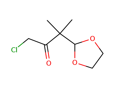 Molecular Structure of 89517-73-7 (2-Butanone, 1-chloro-3-(1,3-dioxolan-2-yl)-3-methyl-)