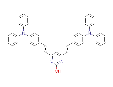 Molecular Structure of 947769-31-5 (4,6-bis-[2-(4-diphenylamino-phenyl)-vinyl]-pyrimidin-2-ol)