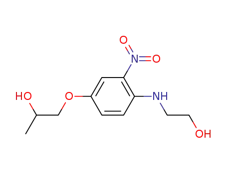 Molecular Structure of 85765-49-7 (3-nitro-4-N-(β-hydroxyethyl)-aminophenyl β-hydroxypropyl ether)