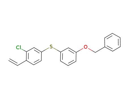 Molecular Structure of 1023648-20-5 (3-[3-(benzyloxy)phenylthio]-6-vinyl-1-chlorobenzene)