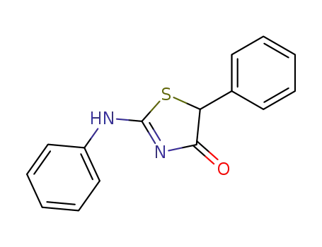 Molecular Structure of 36387-87-8 (4(5H)-Thiazolone, 5-phenyl-2-(phenylamino)-)