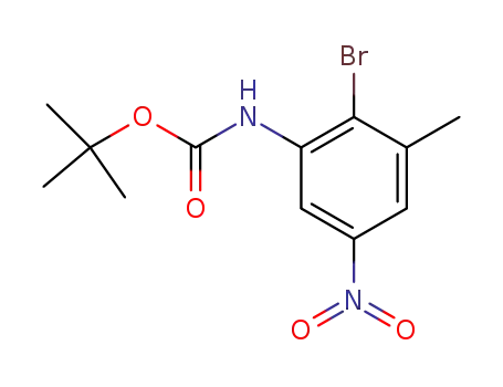 Molecular Structure of 631911-96-1 (Carbamic acid, (2-bromo-3-methyl-5-nitrophenyl)-, 1,1-dimethylethyl
ester)