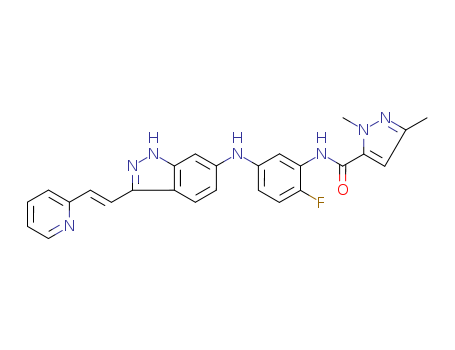 N-[2-Fluoro-5-[[3-[(1E)-2-(2-pyridinyl)ethenyl]-1H-indazol-6-yl]amino]phenyl]-1,3-dimethyl-1H-pyrazole-5-carboxamide