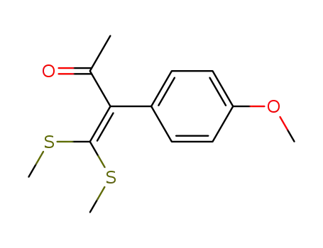 Molecular Structure of 61539-00-2 (3-Buten-2-one, 3-(4-methoxyphenyl)-4,4-bis(methylthio)-)