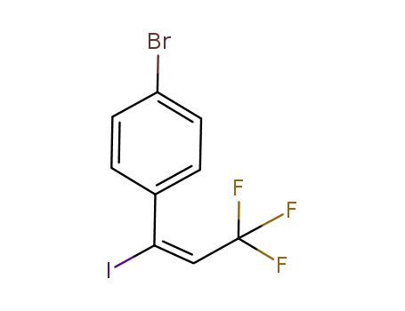 Molecular Structure of 1111072-22-0 ((E)-1-bromo-4-(3,3,3-trifluoro-1-iodoprop-1-enyl)benzene)
