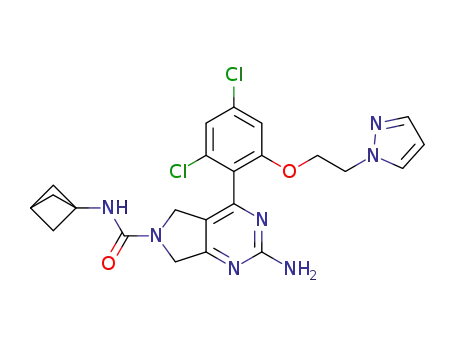 2-amino-4-[2,4-dichloro-6-(2-(pyrazol-1-yl)ethoxy)phenyl]-5,7-dihydropyrrolo[3,4-d]pyrimidine-6-carboxylic acid bicyclo[1.1.1]pent-1-ylamide