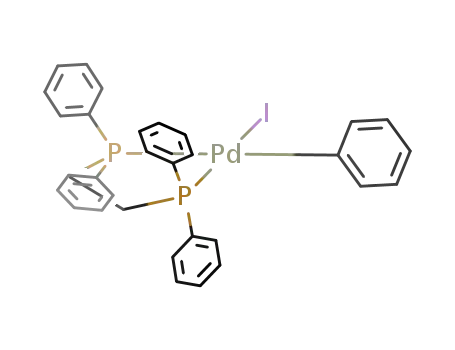 Molecular Structure of 60674-49-9 ((1,2-bis(diphenylphosphino)ethane)2Pd(phenyl)I)