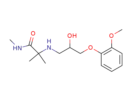 Molecular Structure of 126059-31-2 ((-)-N-methyl-2-(2-hydroxy-3-(2-methoxy-phenoxy)-propylamino)-2-methyl-propionamide)