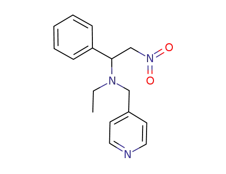 Molecular Structure of 1001397-08-5 (N-ethyl-2-nitro-1-phenyl-N-[(pyridin-4-yl)methyl]ethanamine)