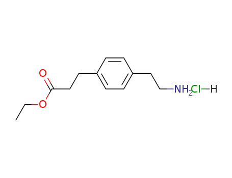 Molecular Structure of 61629-90-1 (Benzenepropanoic acid, 4-(2-aminoethyl)-, ethyl ester, hydrochloride)
