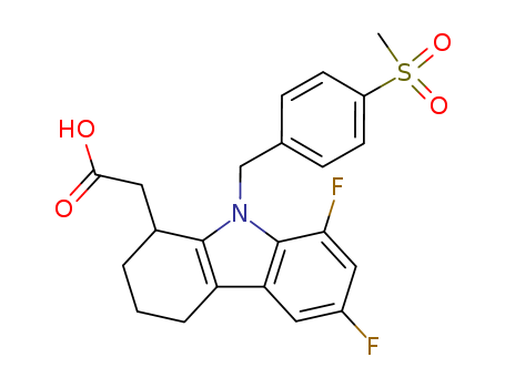 L-670,596;(-)-6-8-Difluoro-2,3,4,9-tetrahydro-9-[[4-(Methylsulfonyl)phenyl]Methyl]-1H-carbazole-1-aceticacid