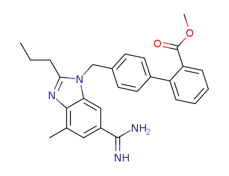 [1,1'-Biphenyl]-2-carboxylic acid,
4'-[[6-(aminoiminomethyl)-4-methyl-2-propyl-1H-benzimidazol-1-yl]meth
yl]-, methyl ester