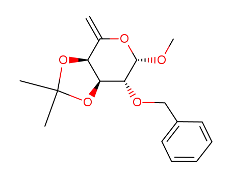 Molecular Structure of 160437-02-5 (methyl 2-O-benzyl-6-deoxy-3,4-O-isopropylidene-β-L-arabino-hex-5-enopyranoside)