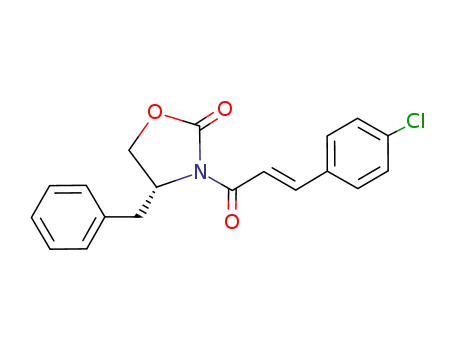 Molecular Structure of 1000415-73-5 ((4R)-4-benzyl-3-[(2E)-3-(4-chlorophenyl)prop-2-enoyl]-1,3-oxazolidin-2-one)