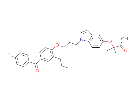 2-(1-{3-[4-(4-fluoro-benzoyl)-2-propyl-phenoxy]-propyl}-1H-indol-5-yloxy)-2-methyl-propionic acid