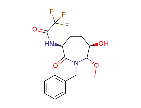(3S,6R,7S)-1-benzyl-6-hydroxy-7-methoxy-3-(trifluoroacetamido)-azepan-2-one