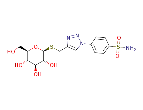 Molecular Structure of 1159102-04-1 (4-(4-{[β-D-glucopyranosyl]thiomethyl}-1-H-1,2,3-triazol-1-yl)benzenesulfonamide)