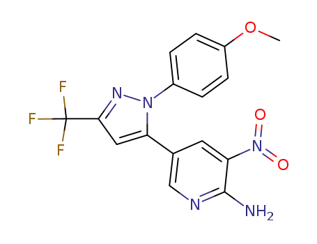 5-[3-(trifluoromethyl)-1-(4-methoxyphenyl)-1H-pyrazol-5-yl]-3-nitropyridin-2-amine