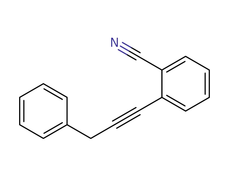 Molecular Structure of 253435-21-1 (2-(3-phenylprop-1-yn-1-yl)benzonitrile)
