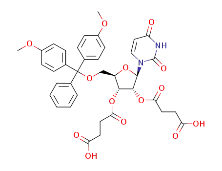 Molecular Structure of 1034292-76-6 (5'-O-(4,4'-dimethoxytrityl)-2',3'-O-disuccinyluridine)