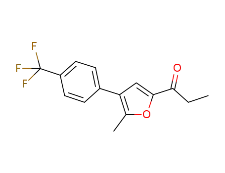 Molecular Structure of 1160843-98-0 (1-(5-methyl-4-(4-(trifluoromethyl)phenyl)furan-2-yl)propan-1-one)