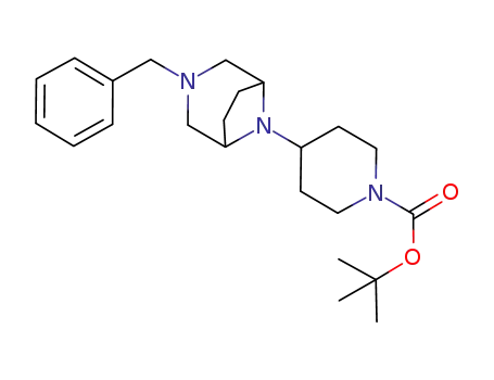 Molecular Structure of 1120214-83-6 (3-benzyl-8-(1-Boc-piperidin-4yl)-3,8-diazabicyclo[3.2.1]octane)