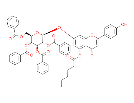 5-O-hexanoyl-apigenin-7-yl-2,3,4,6-tetra-O-benzoyl-β-D-glucopyranoside