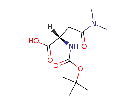 Molecular Structure of 70232-19-8 ((S)-2-((TERT-BUTOXYCARBONYL)AMINO)-4-(DIMETHYLAMINO)-4-OXOBUTANOIC ACID)