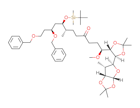 (1S,7S,8R,10S)-10,12-bis(benzyloxy)-8-(tert-butyldimethylsilyloxy)-1-((4S,5S)-2,2-dimethyl-5-((3aR,5S,6R,6aR)-2,2,6-trimethyl-3a,5,6,6a-tetrahydrofuro[2,3-d][1,3]dioxol-5-yl)-1,3-dioxolan-4-yl)-1-methoxy-7-methyldodecan-4-one