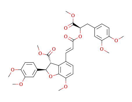 (2R,3R)-methyl 2-(3,4-dimethoxyphenyl)-4-((E)-3-(((R)-3-(3,4-dimethoxyphenyl)-1-methoxy-1-oxopropan-2-yl)oxy)-3-oxoprop-1-en-1-yl)-7-methoxy-2,3-dihydrobenzofuran-3-carboxylate