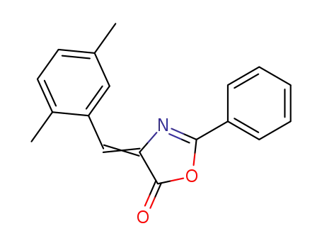 Molecular Structure of 105450-56-4 (4-(2,5-dimethyl-benzylidene)-2-phenyl-4<i>H</i>-oxazol-5-one)